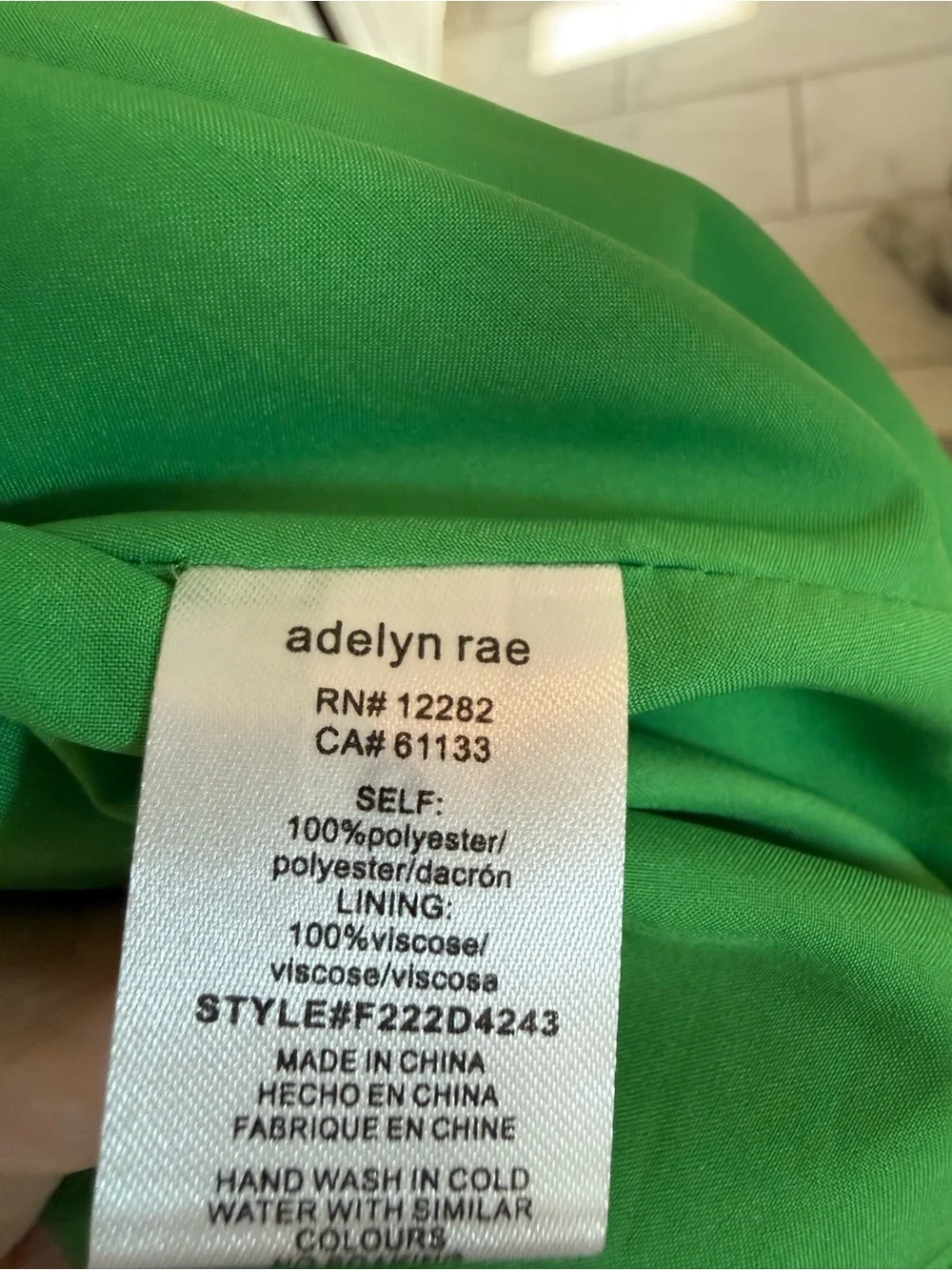 Adelyn Rae Green Floral Empire-Waist Mini Dress